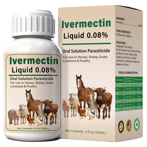 Totoketty ivermectin liquid bottle and label for clear dosing and deworming