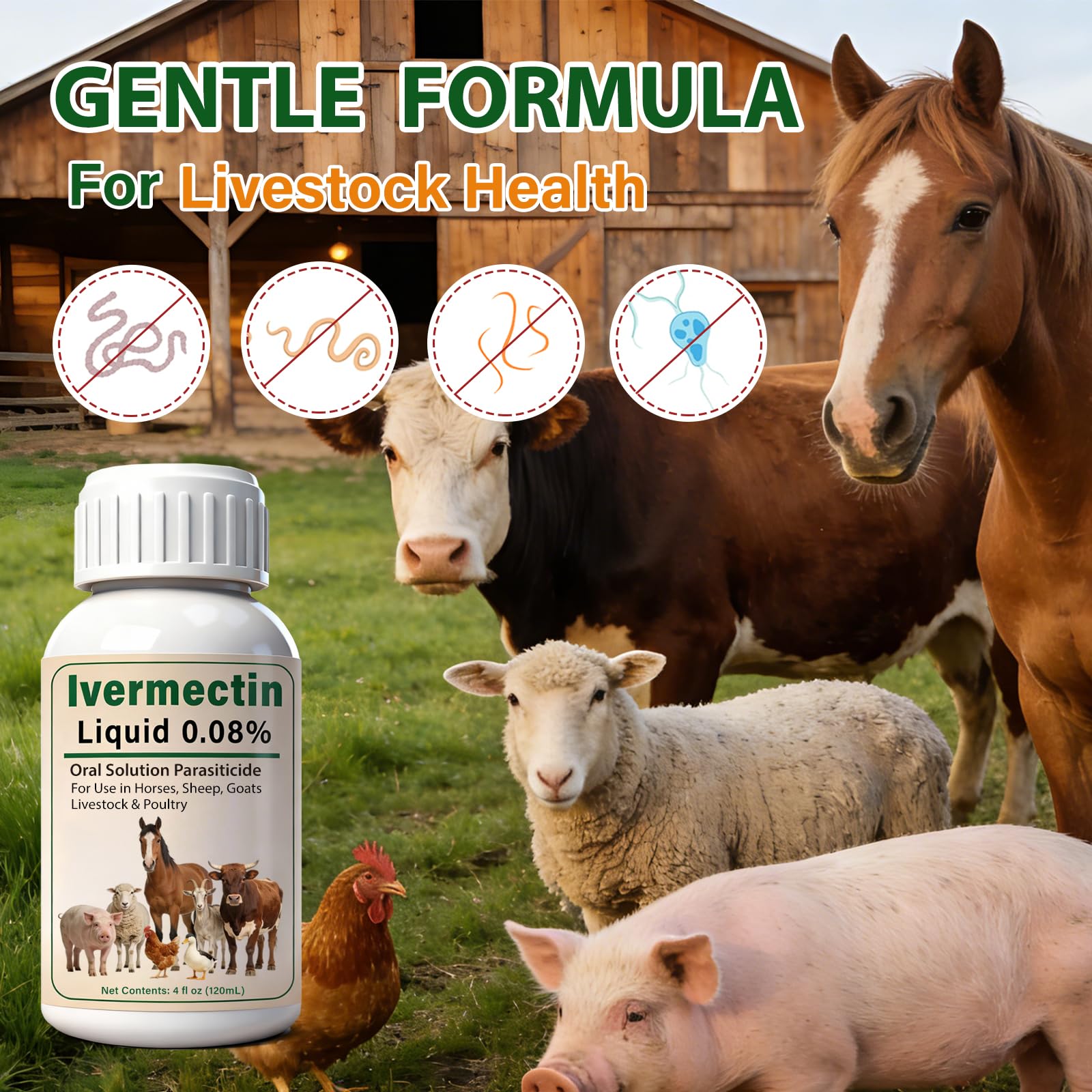 Totoketty ivermectin liquid shown with water for flexible mixing and dosing