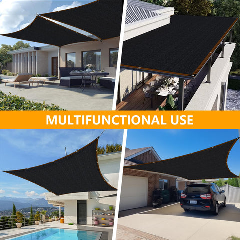 TOTOZAKUL shade cloth in black enhances outdoor decor and glare reduction.