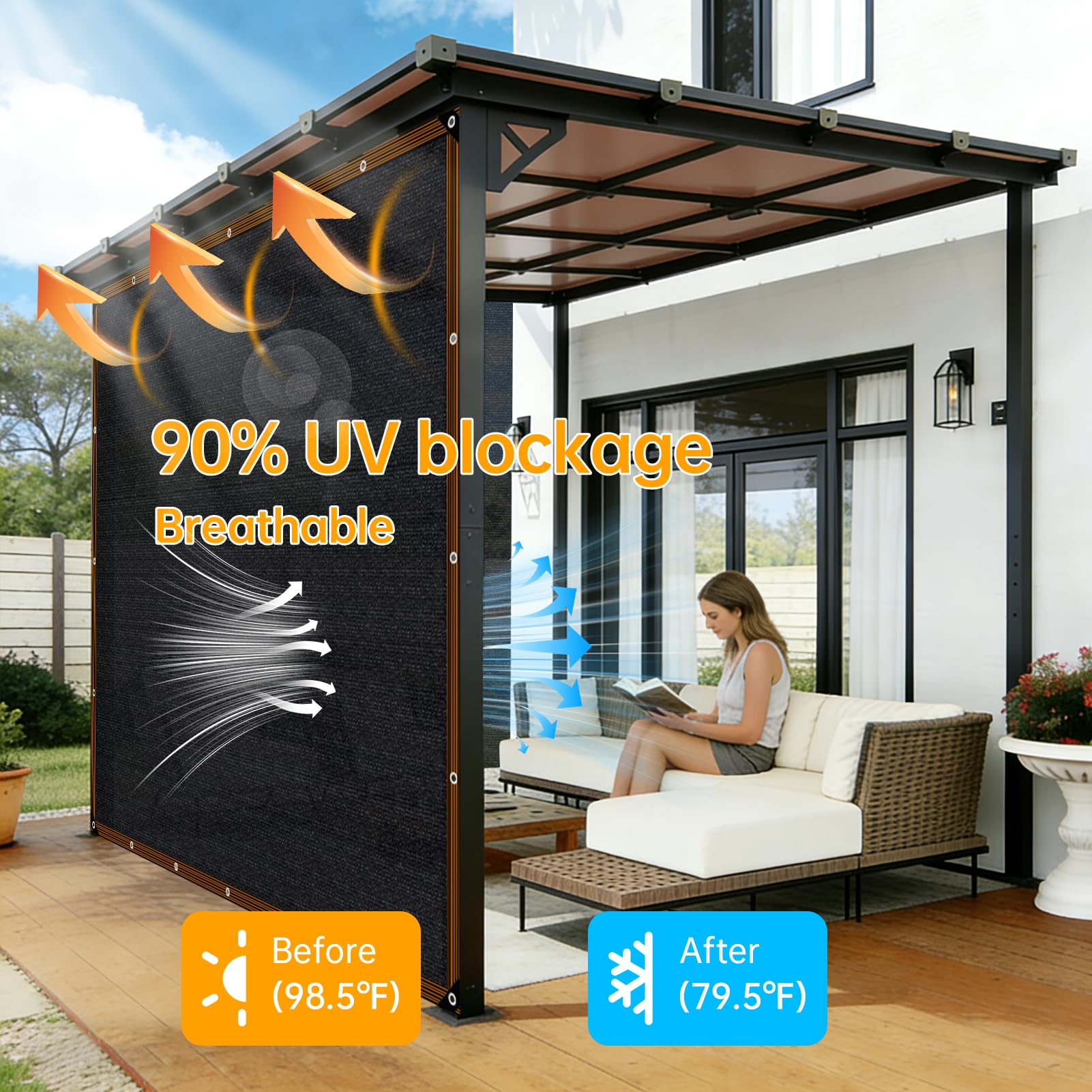 TOTOZAKUL shade cloth with grommets every meter facilitates quick installation.