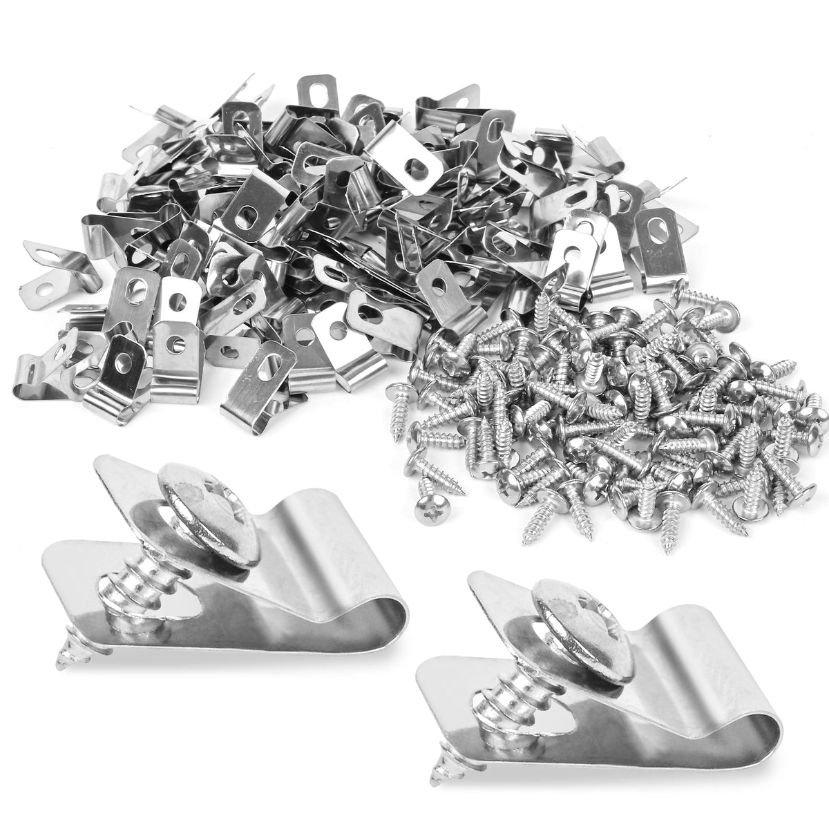 Tottist 220-pcs fence clamps kit for secure wood, metal, and vinyl fencing.