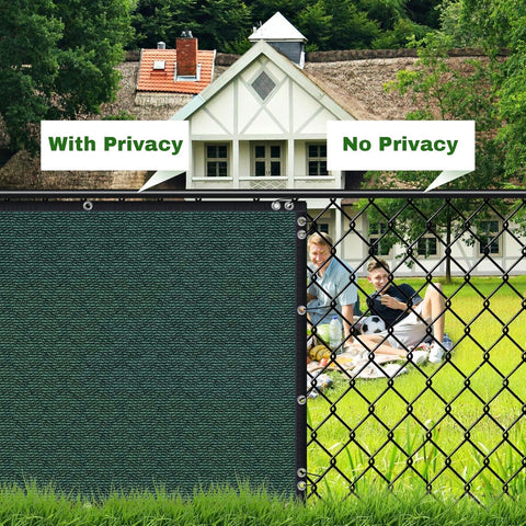 TOTU green privacy screen blends with gardens and patios.