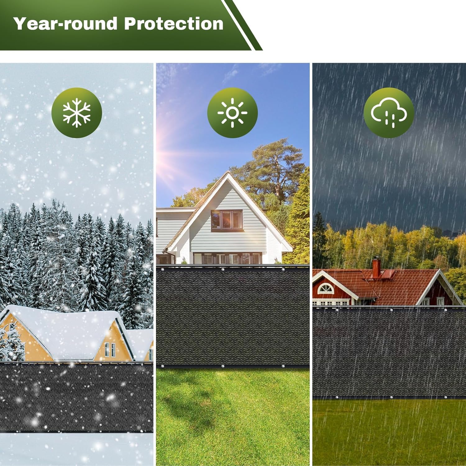 TOTU black shade net blends with outdoor décor while concealing sightlines.