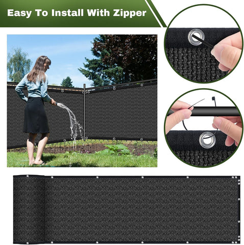 TOTU easy-install with included zippers simplifies attaching to a fence.