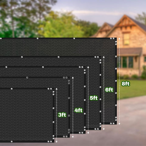 TOTU privacy screen with four corner grommets ensures wind stability and secure mounting.