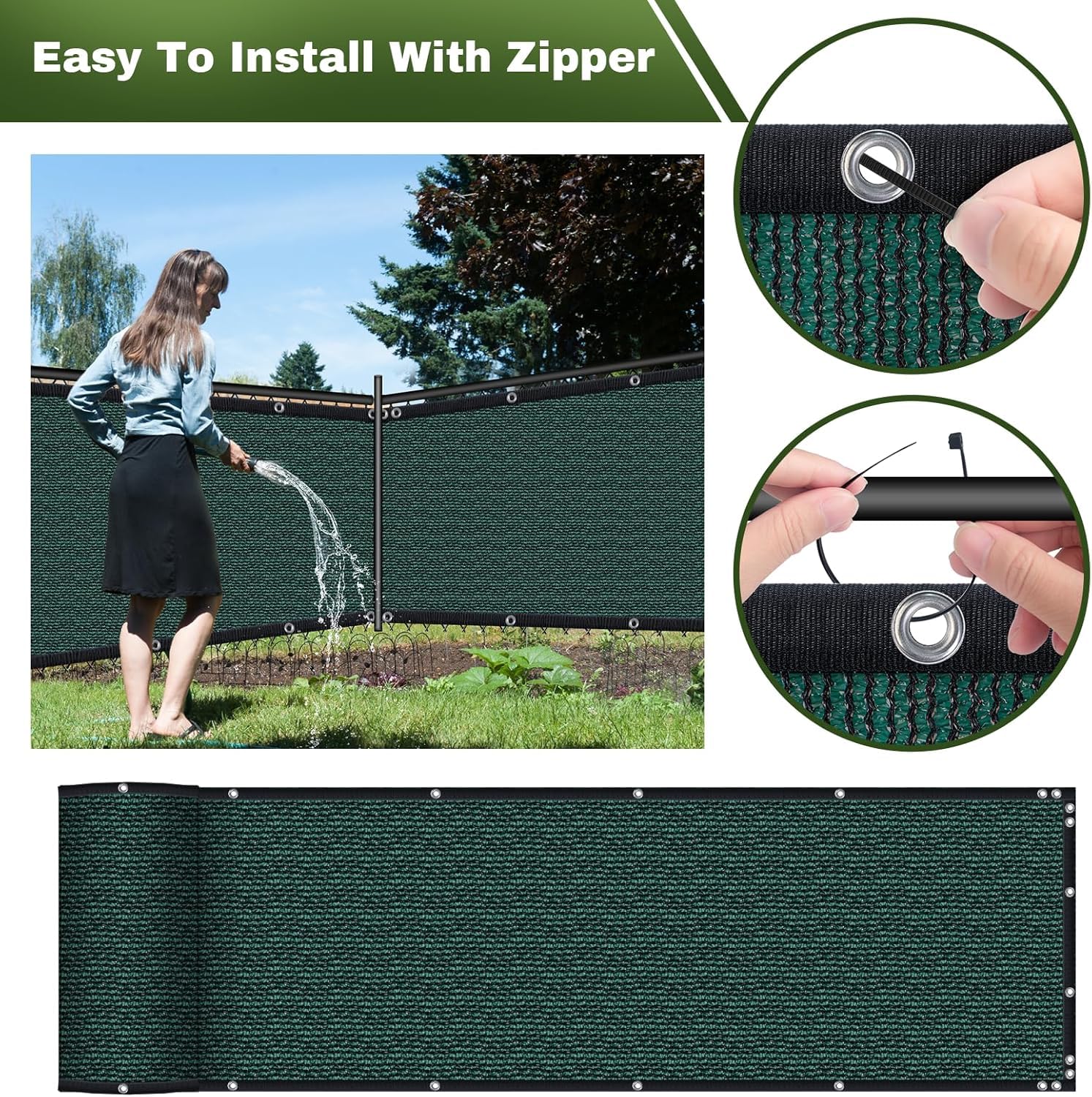 TOTU reinforced edge strapping and grommets support durable, wind-resistant use.