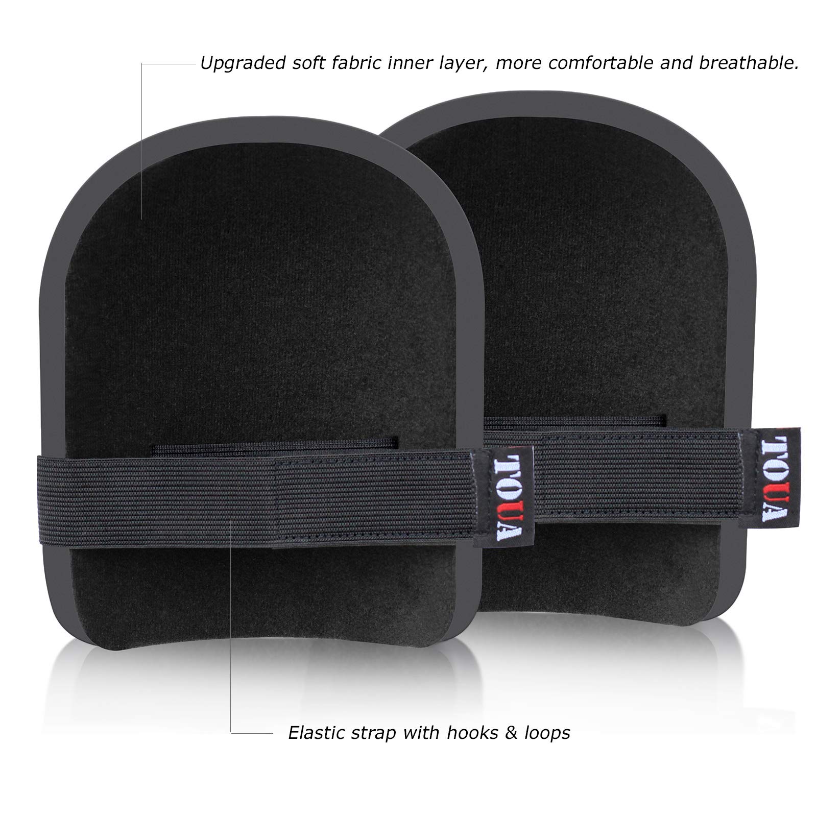 TOUA knee pads featuring adjustable straps for quick, secure fitting.
