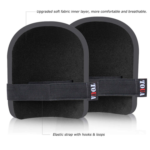 TOUA knee pads featuring adjustable straps for quick, secure fitting.