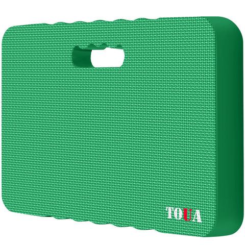 TOUA kneeling pad extra thick green close-up shows plush cushioning for prolonged kneeling comfort.