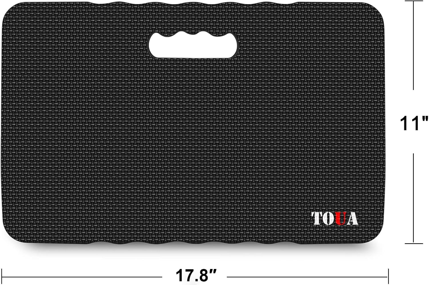 TOUA kneeling pad demonstrates water-resistant durability on damp ground.