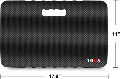 TOUA kneeling pad demonstrates water-resistant durability on damp ground.