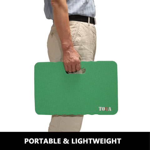 TOUA kneeling pad water-resistant material ready for damp outdoor ground.