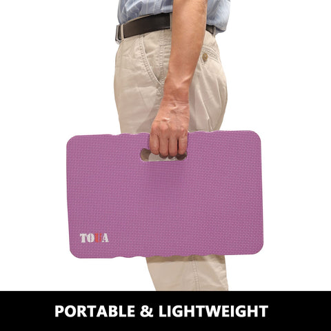 TOUA kneeling pad water-resistant surface withstands damp outdoor use.