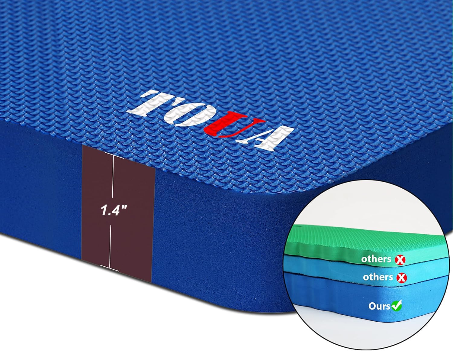 TOUA water-resistant knee pads resist moisture on damp outdoor surfaces.