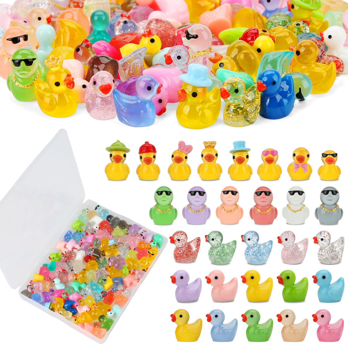 Touch Top 80pcs mini resin ducks collection adds whimsy to fairy gardens and dollhouses.