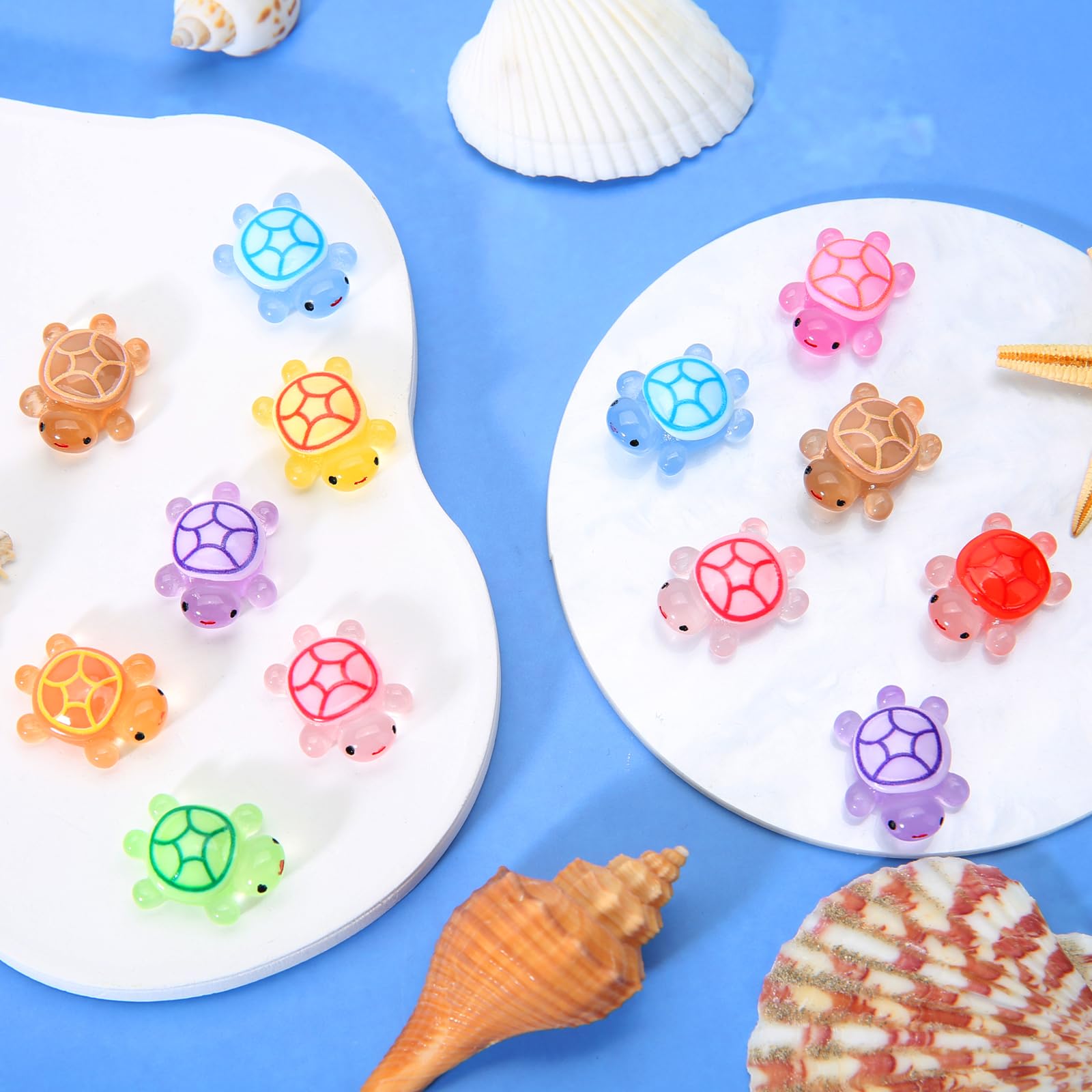 Touch Top glow-in-the-dark sea turtles brighten fairy gardens after sunset.