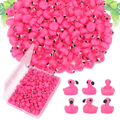 Touch Top pink mini flamingos for crafts brighten dollhouse miniatures.