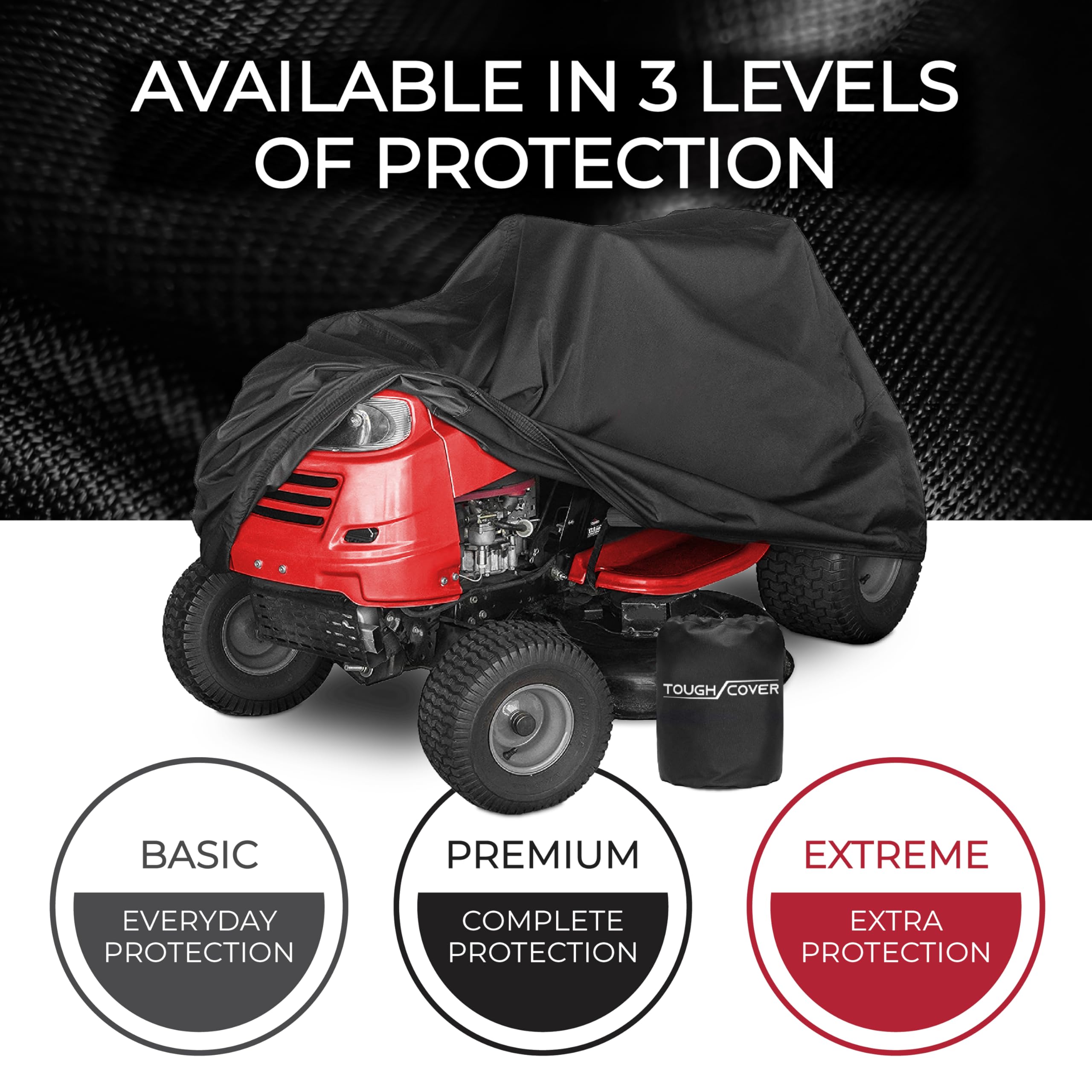 Tough Cover 600D mower cover carrying bag for easy storage