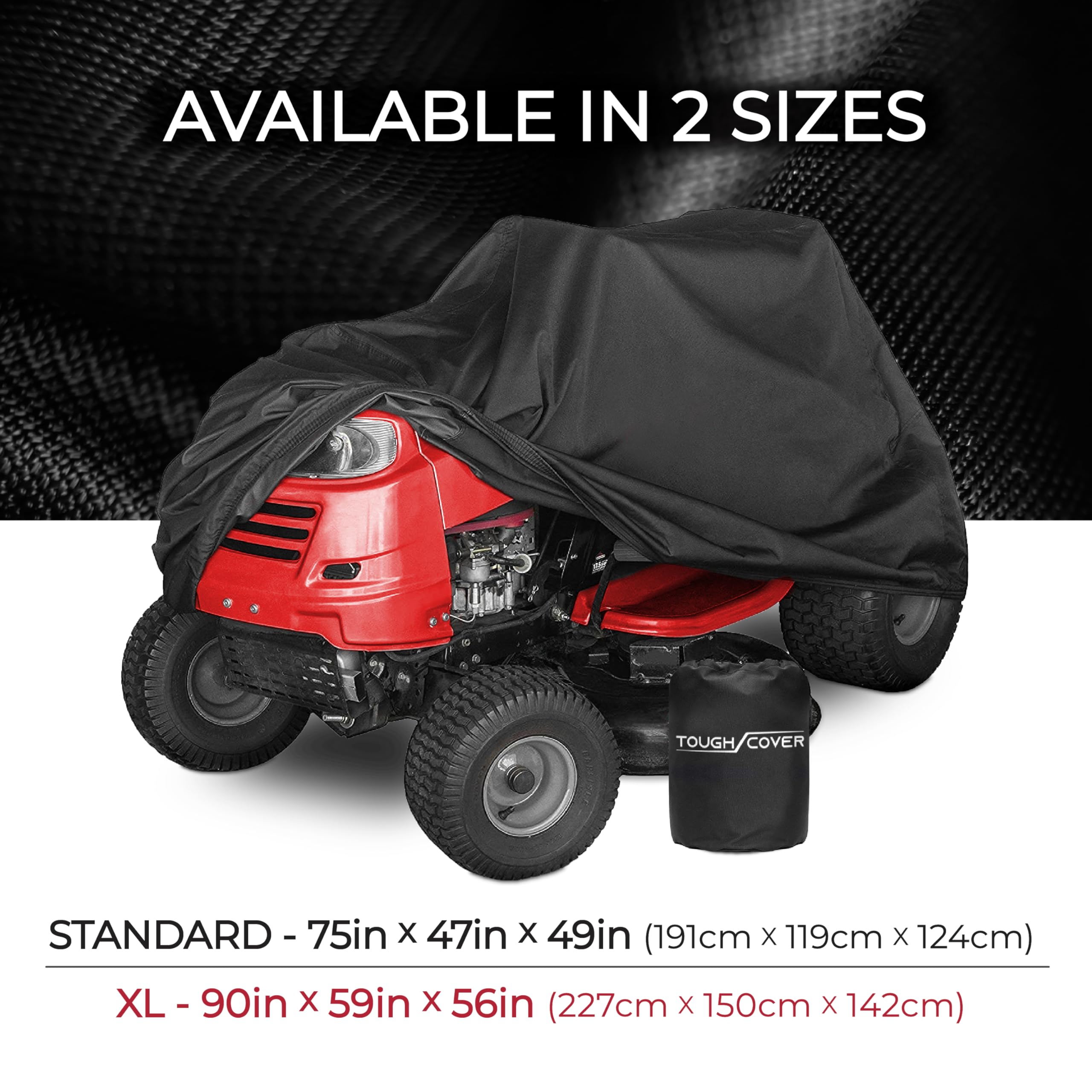 Tough Cover 600D mower cover UV shield protects finish from sun