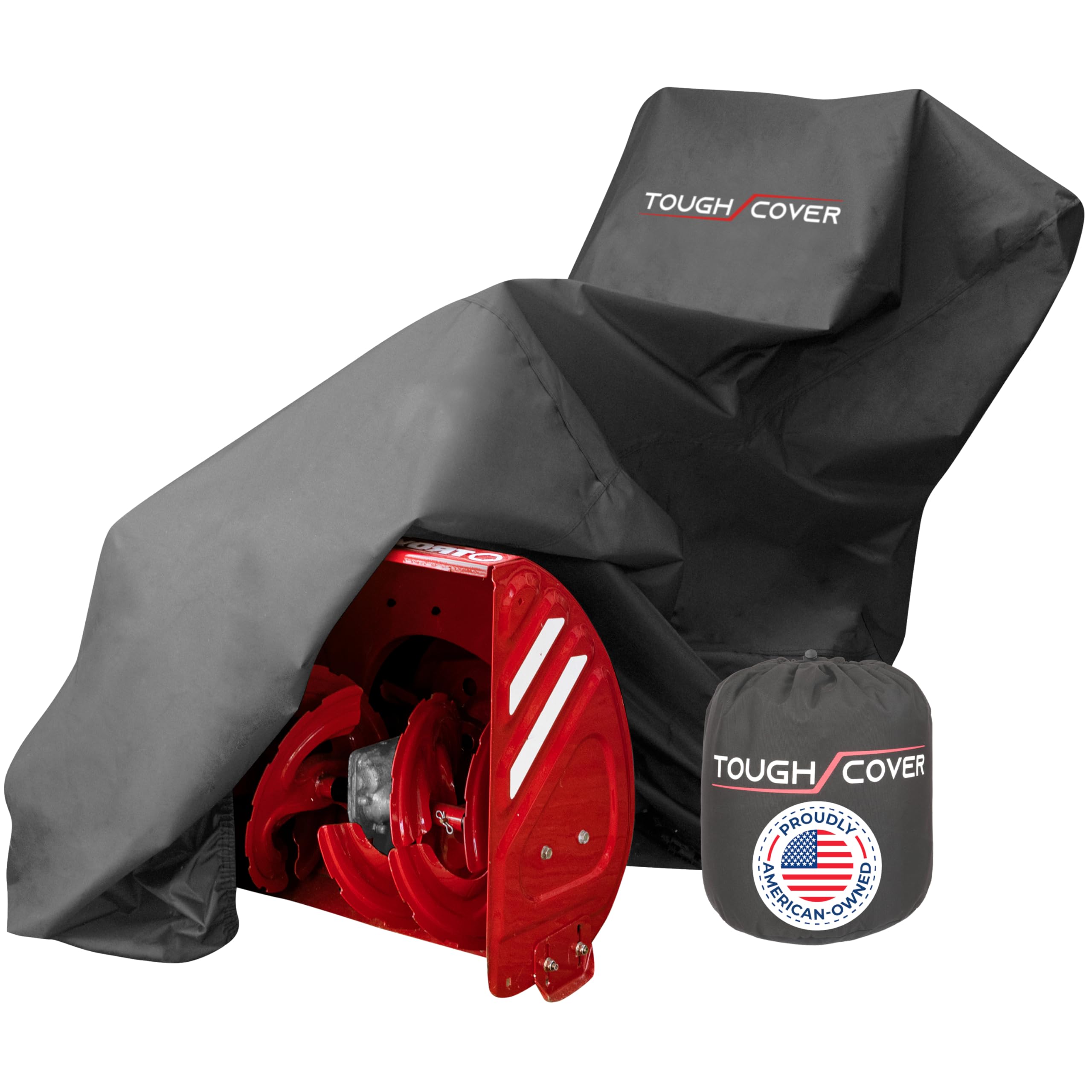Tough Cover 600D snow blower cover side view showing durable exterior protection