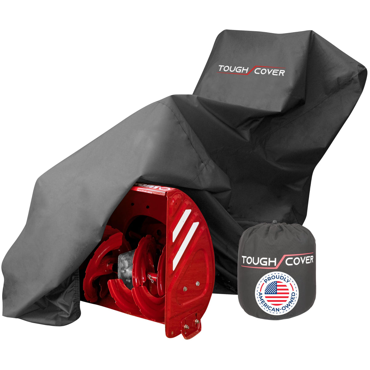 Tough Cover 600D snow blower cover side view showing durable exterior protection