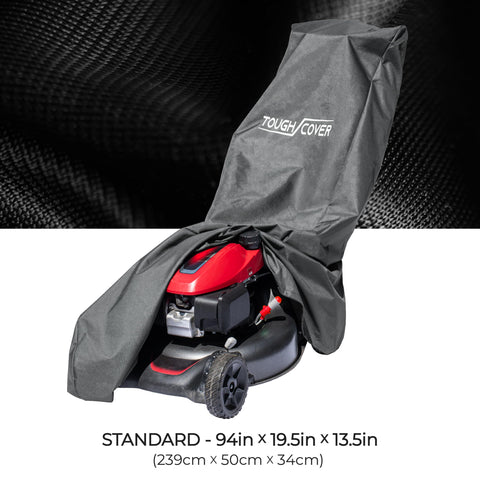 Tough Cover carrying bag included for easy transport and tidy mower storage.