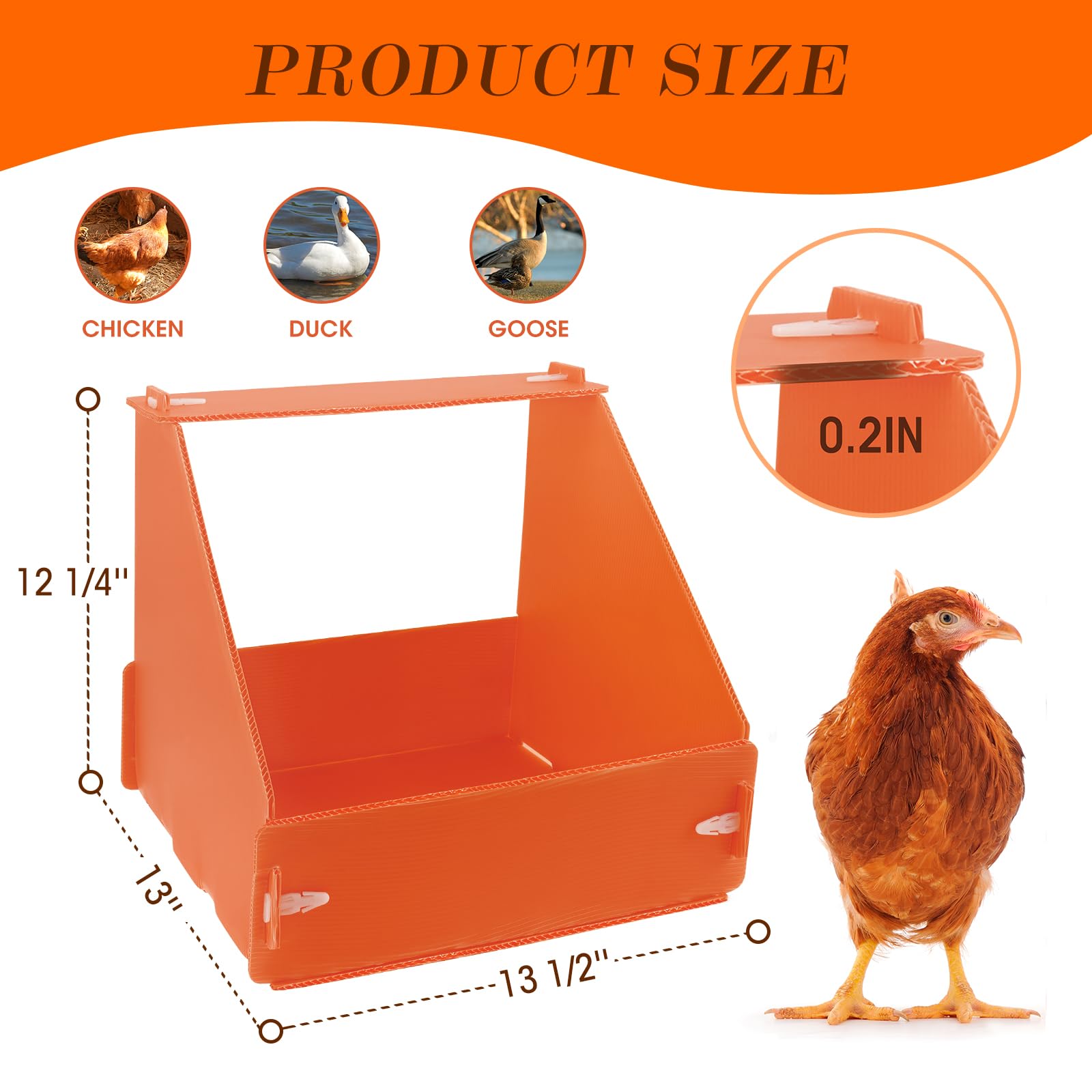 Touri durable nesting box in orange built for long-lasting use
