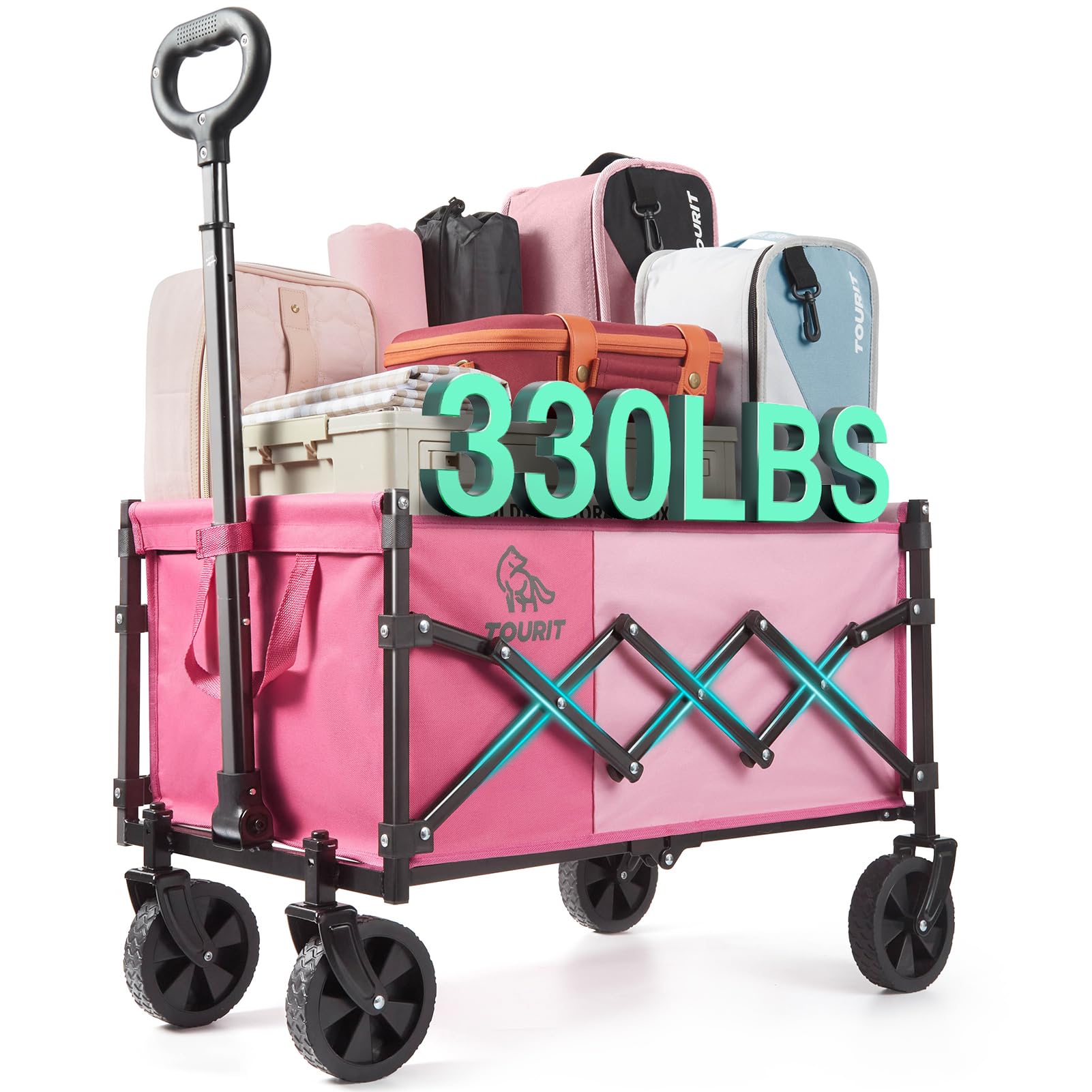 TOURIT foldable wagon with all-terrain wheels for versatile outdoor mobility