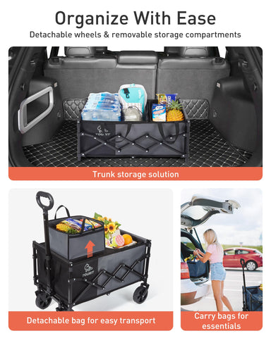 TOURIT compact folded size fits car trunk and storage spaces.