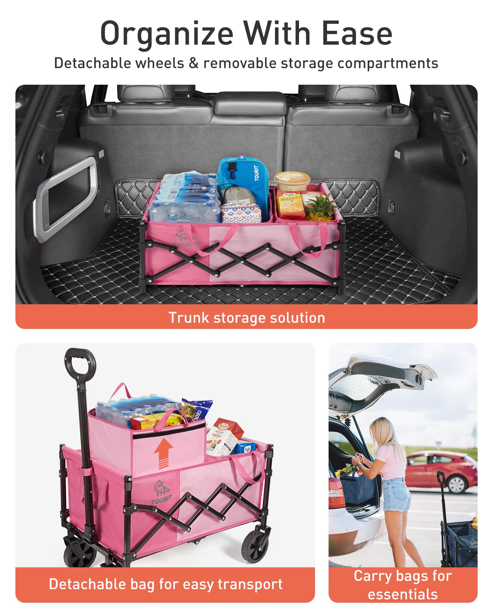 TOURIT lightweight wagon at 12.12 lbs for easy portability