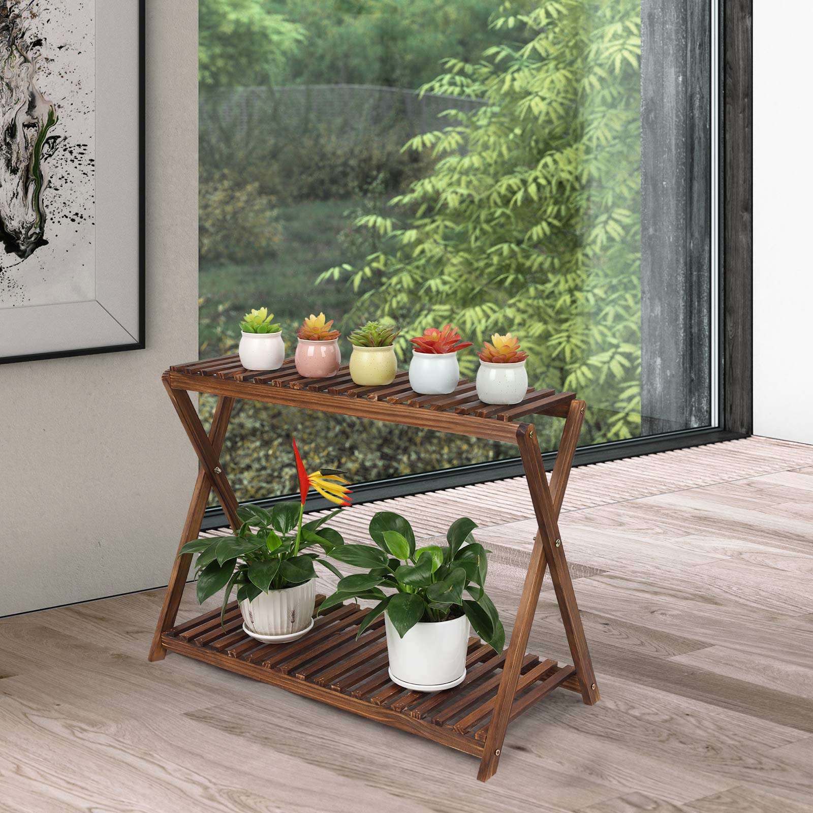 Tovacu wood plant stand assembly is simple with included tools