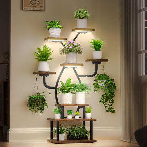 Tovve 8-tier plant stand tall 48-inch display for corner space optimization
