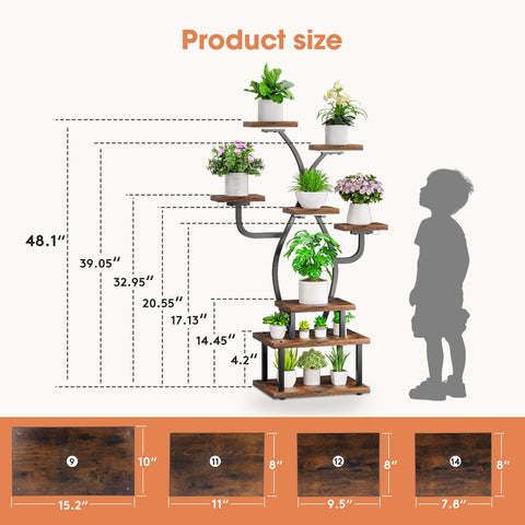 Tovve multipurpose plant stand that doubles as a book shelf