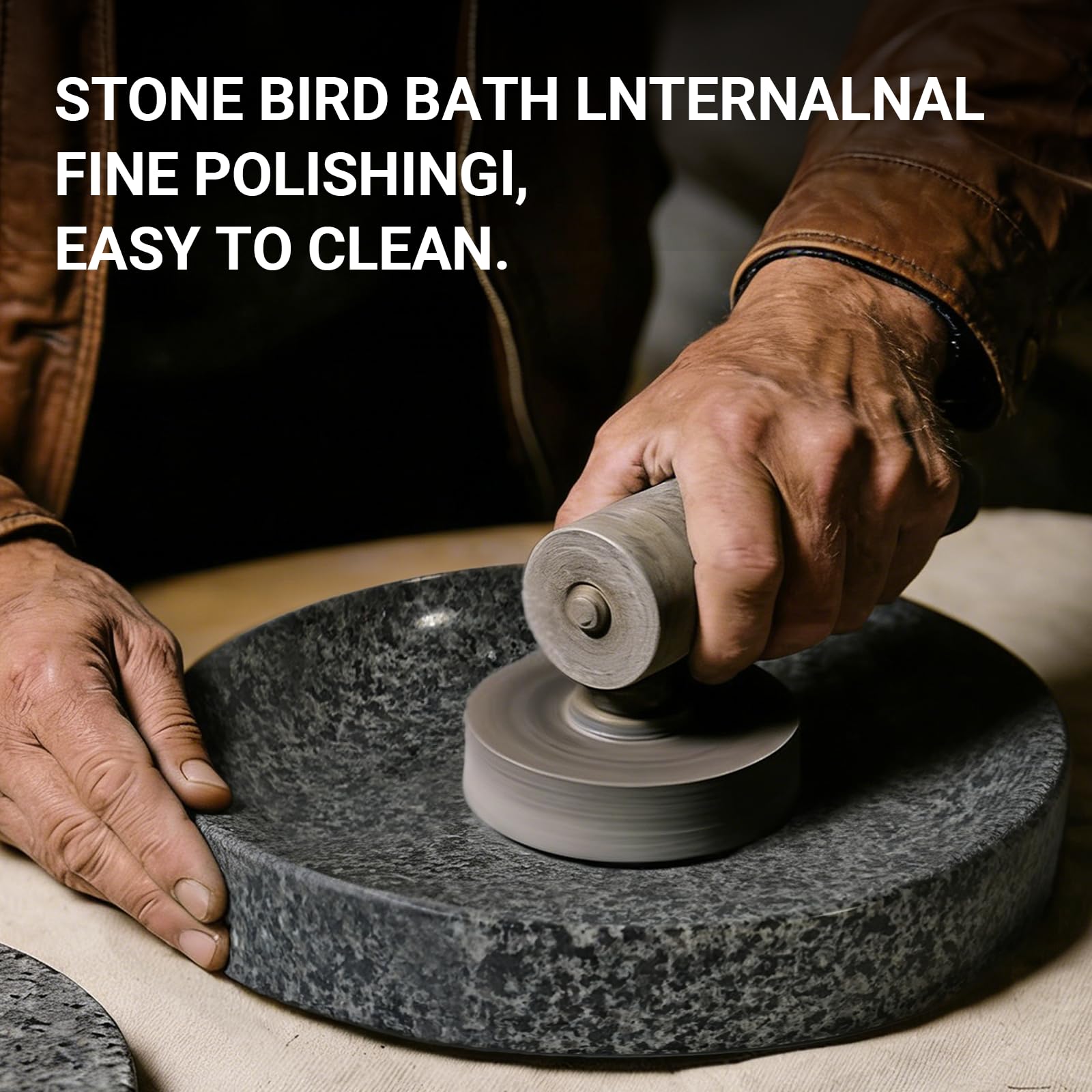 Weather-resistant stone bath endures sun, rain, and frost for year-round use.