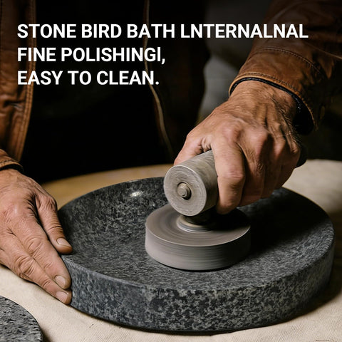 Weather-resistant stone bath endures sun, rain, and frost for year-round use.