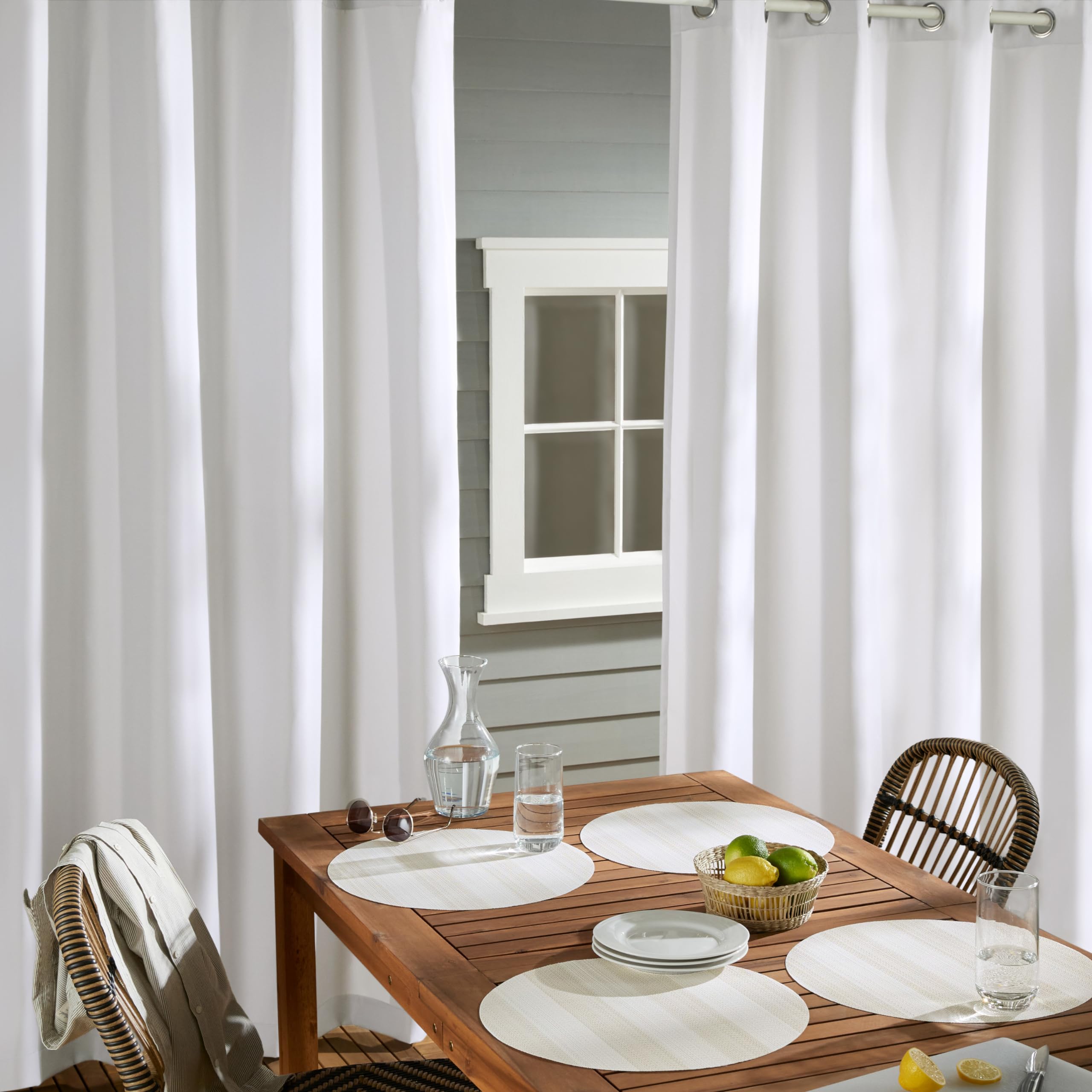 Town & Country Basics Cabana panel on patio setup, filtering light