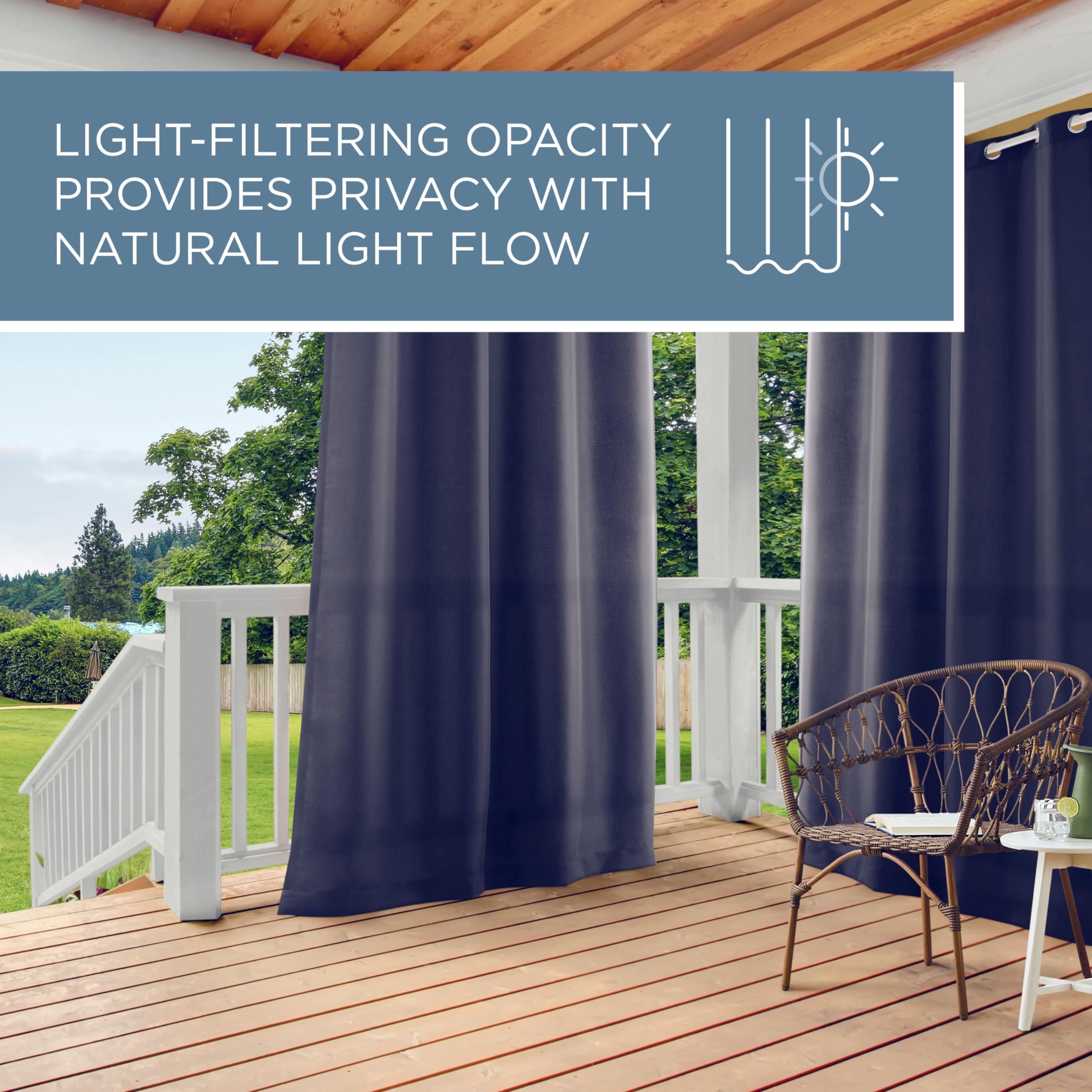 Town & Country Basics Cabana Curtain easy spot cleaning between uses