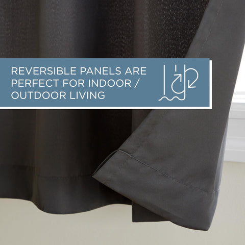 Town & Country Basics Cabana curtains suitable for indoor or outdoor spaces.
