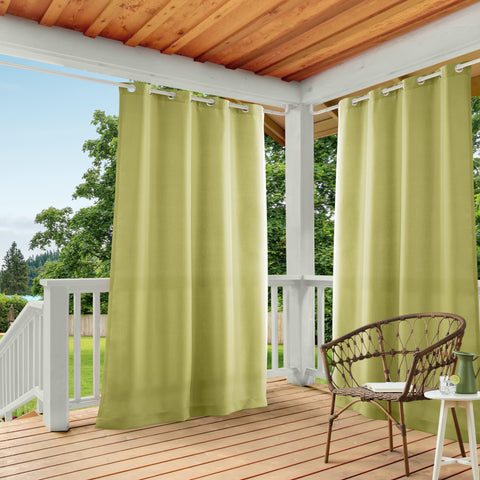 Town & Country Basics cabana curtains water-repellent on sunny outdoor patio for privacy