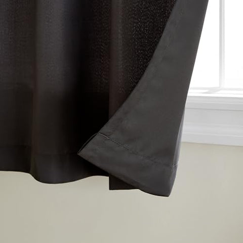 Town & Country Basics Cabana solid two-pack 54x96 curtains arrive ready to hang.