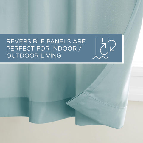 Town & Country Basics Cabana grommet top curtain with eight rust proof grommets for easy hanging