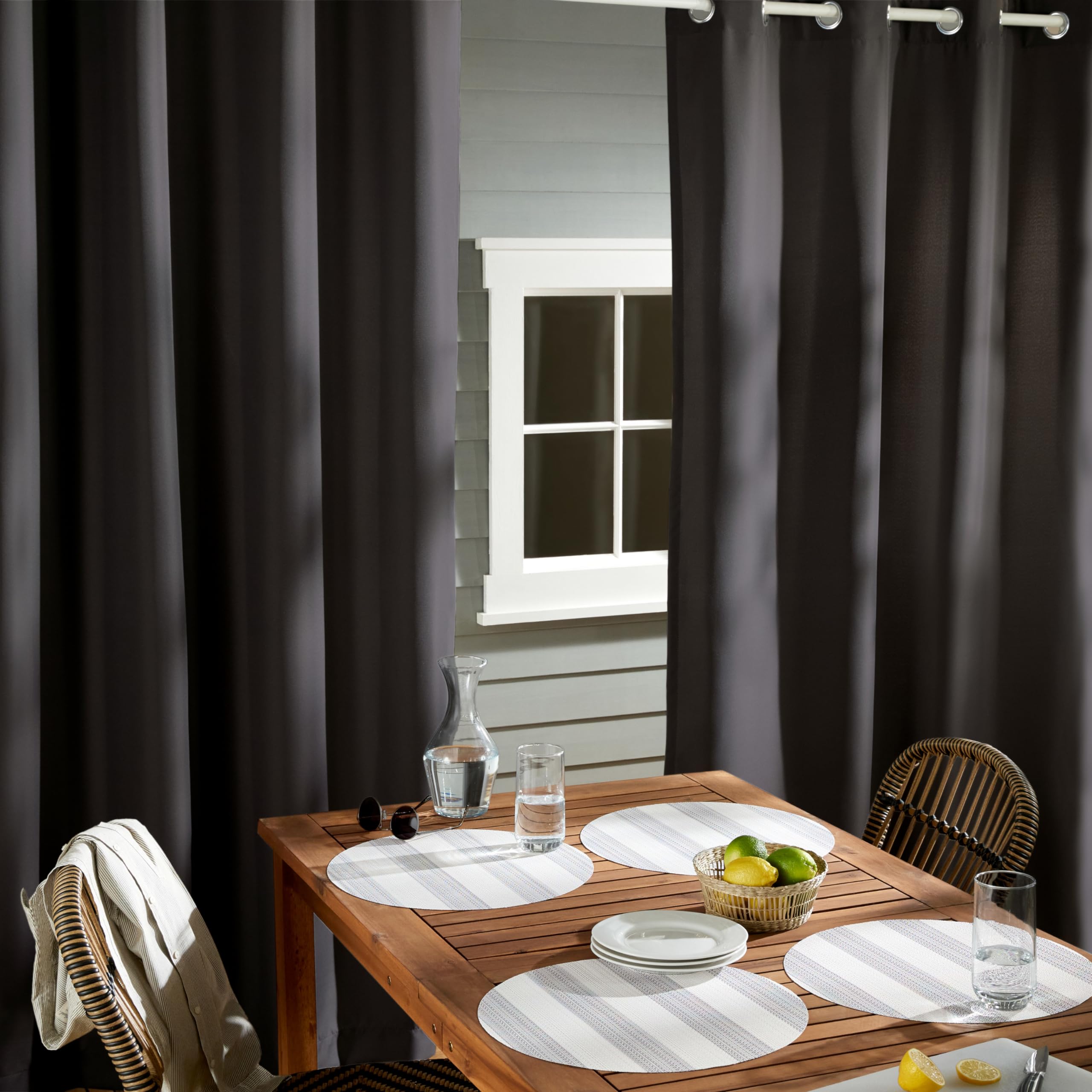 Town & Country Basics Cabana solid grommet-top panel with eight rust-proof grommets for easy installation.
