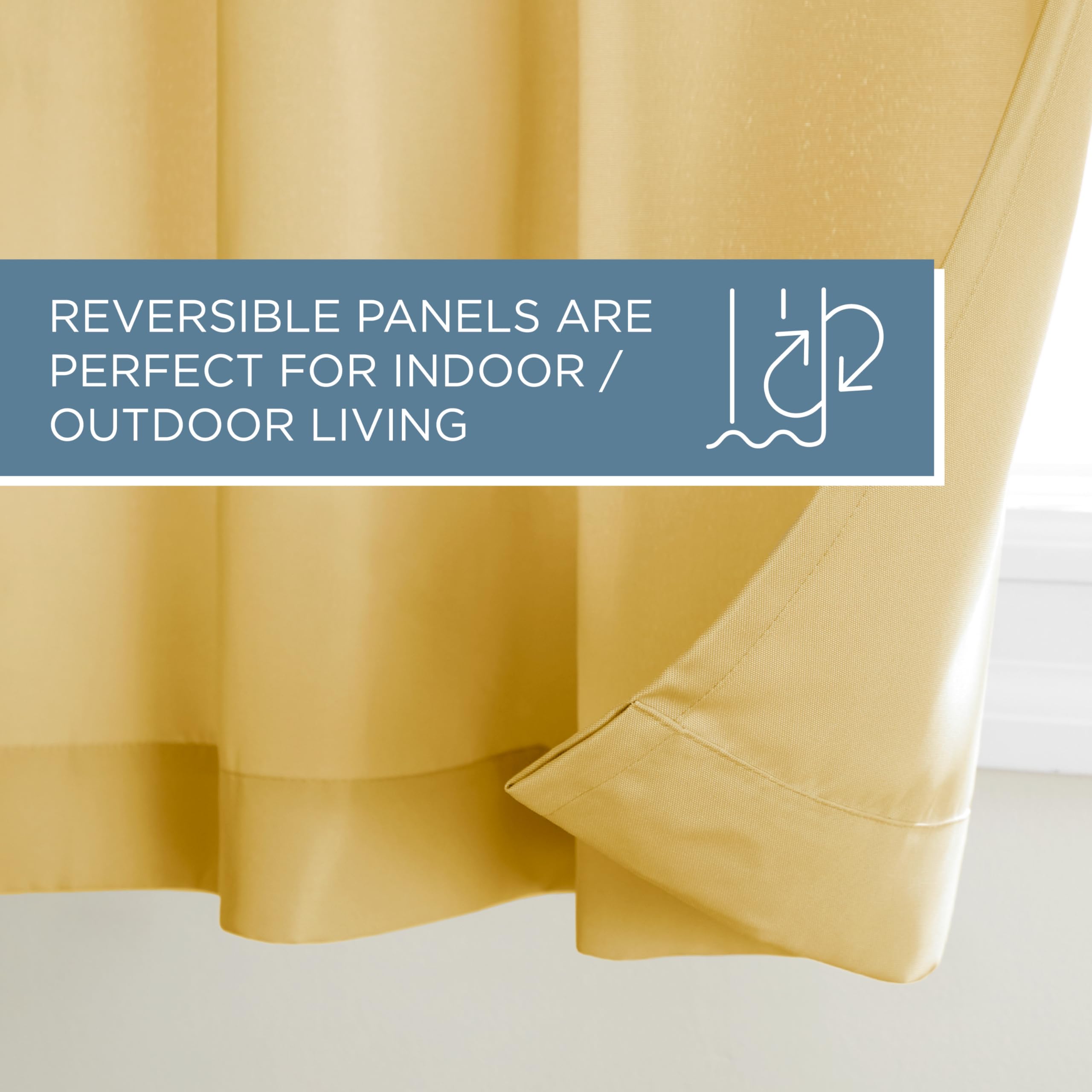 Town & Country Basics Cabana solid curtains compatible with standard up to 1.25 inch rods.