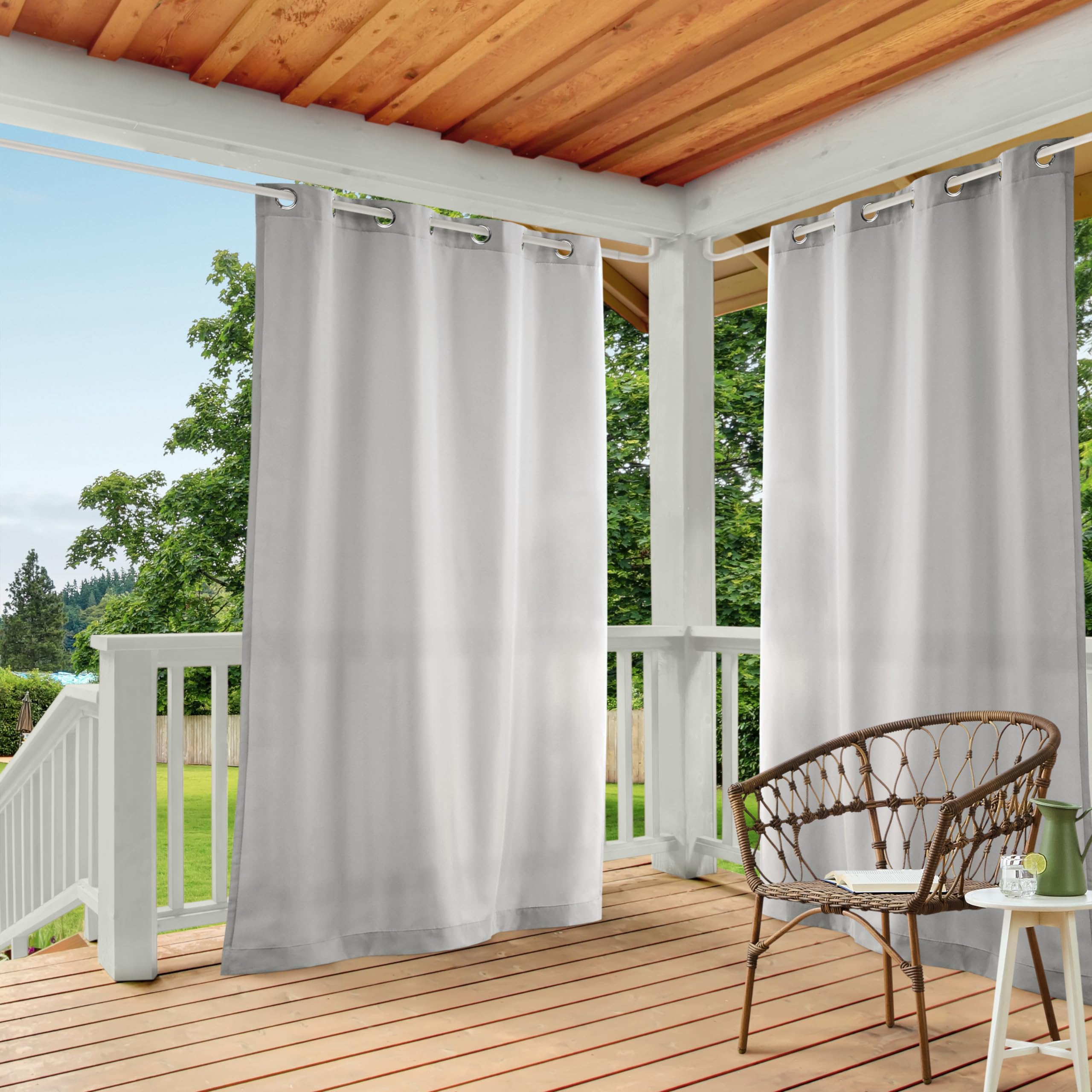Town & Country Basics Cabana curtains front view showing heavyweight texture with light filtering