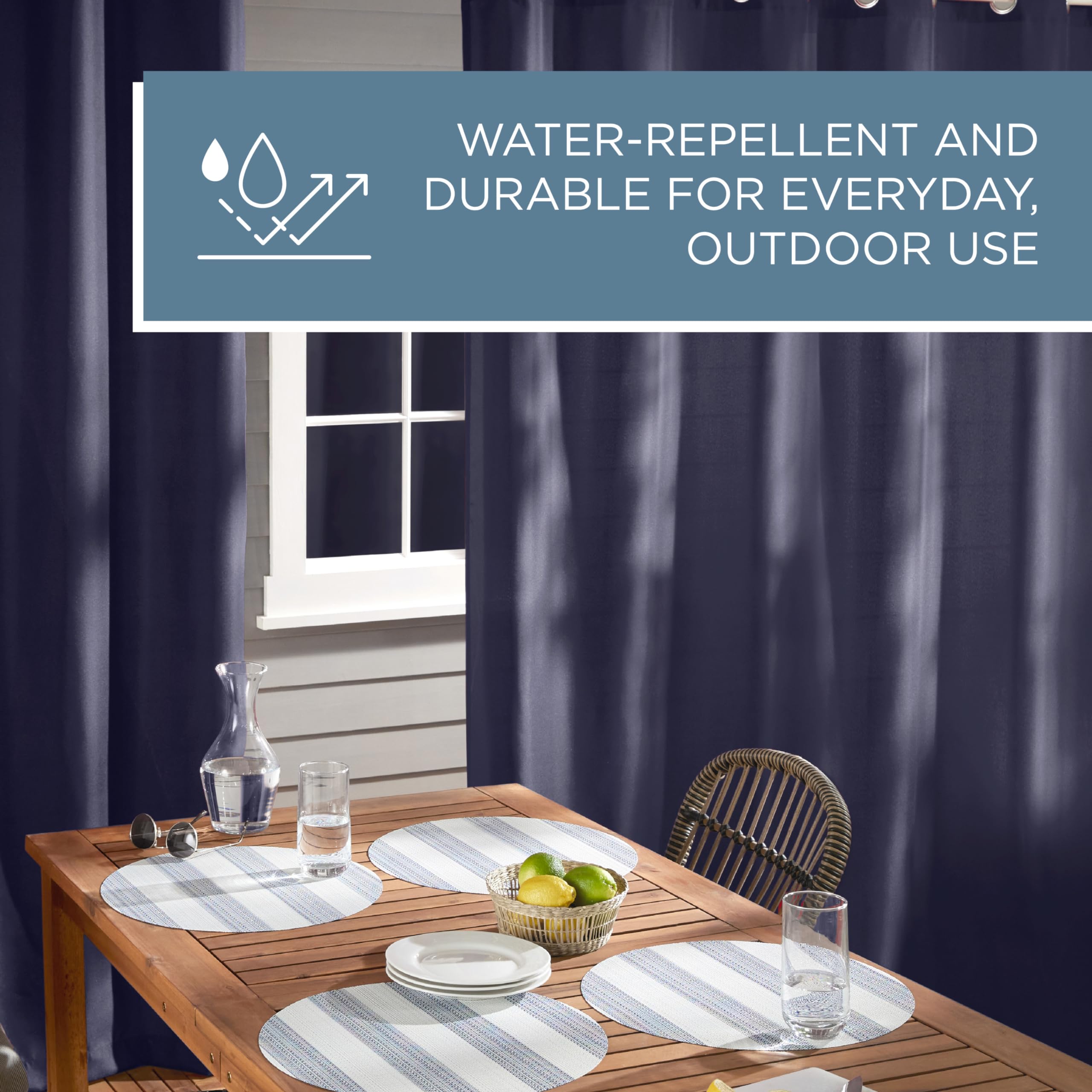Light filtering opacity of Town & Country Basics Cabana curtains balancing daylight and privacy