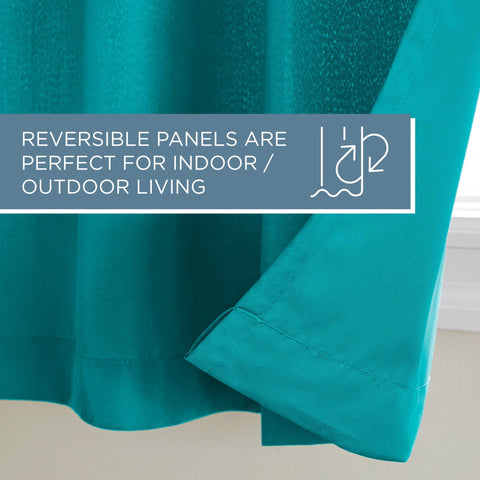Town & Country Basics Cabana solid teal curtain with grommets ready to hang