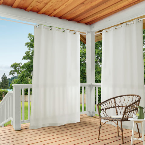 Town and Country Basics Cabana curtain in vanilla color with light filtration for indoor outdoor use.
