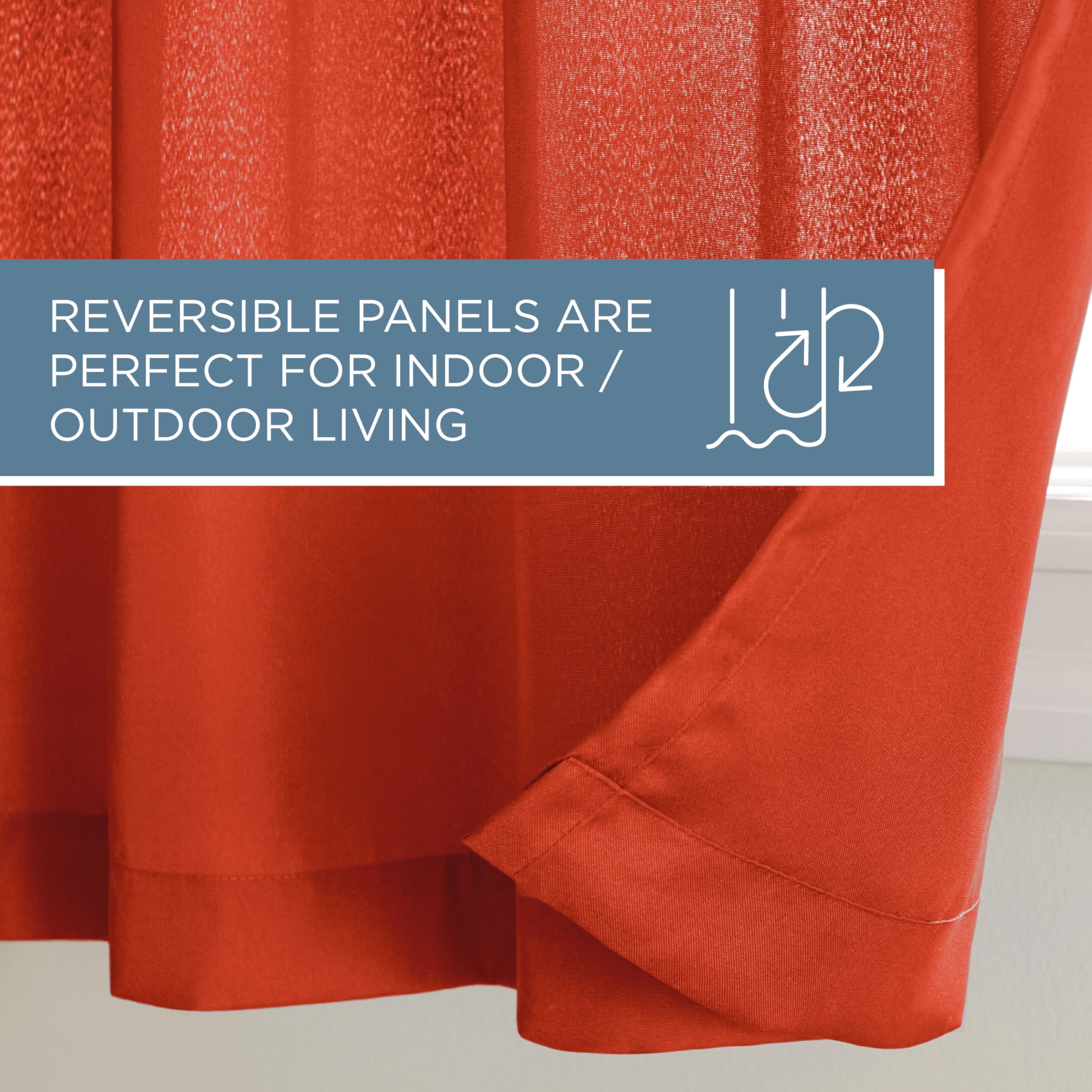 Cabana Mecca Orange fabric highlights outdoor-friendly decor.