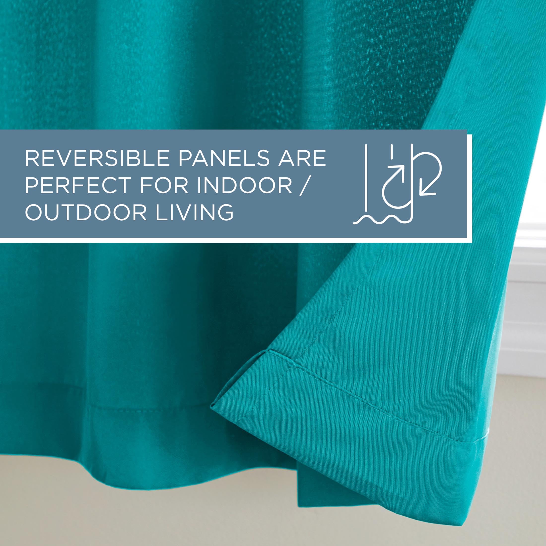 Town & Country Basics Cabana grommets close-up highlight rust-proof hardware.