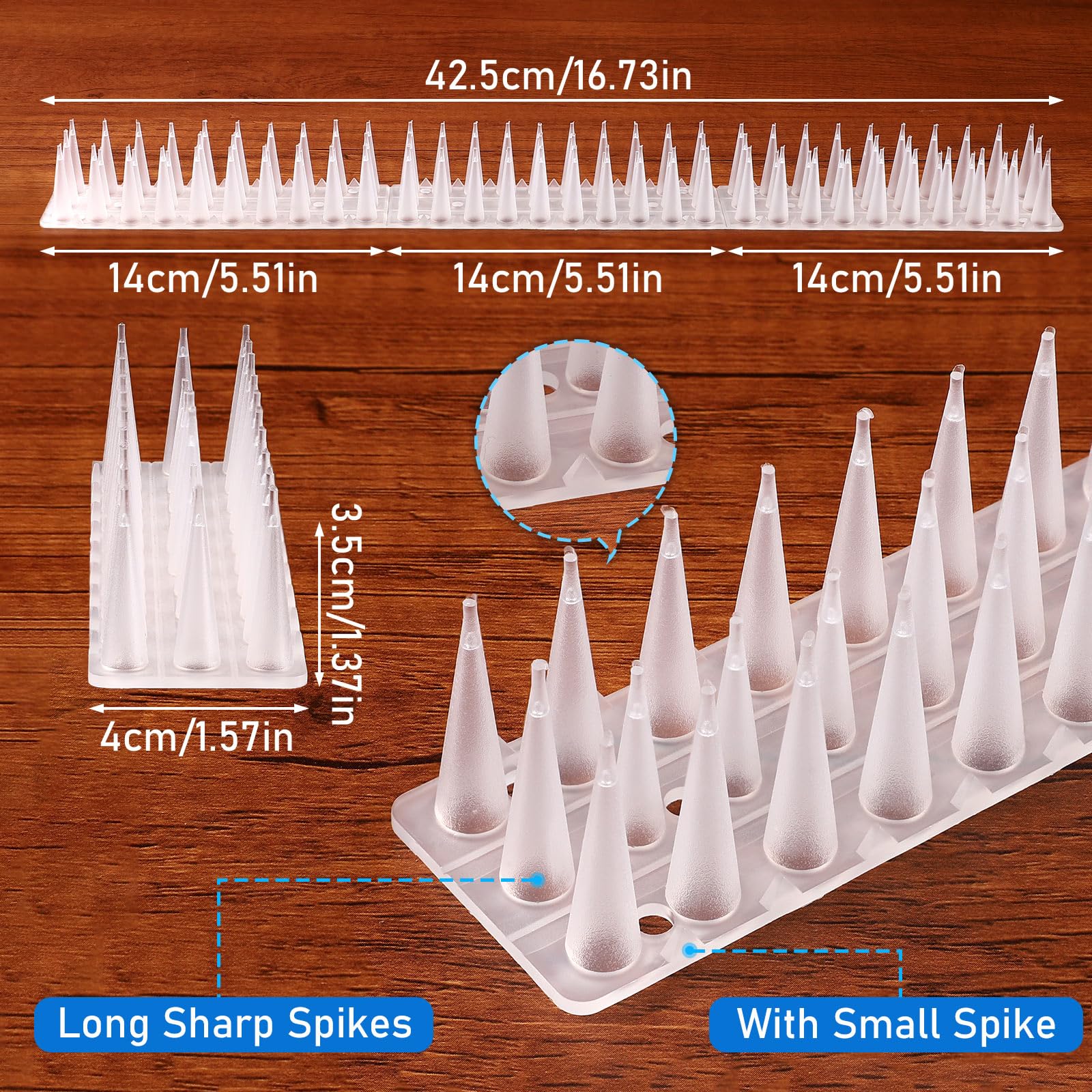 TOBWOLF bird spikes feature convex design for deterrence.
